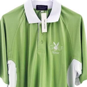 Playboy Golf Polo Shirt Green Moisture Wick Quick Dry Breathable